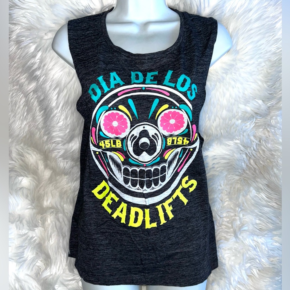 PROJECT X Dia De Los Deadlifts Graphic Tank Top Muscle Tee L